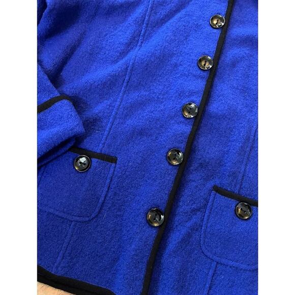 Laura Ashley size 2X 100% wool jacket dark purple - Picture 2 of 3